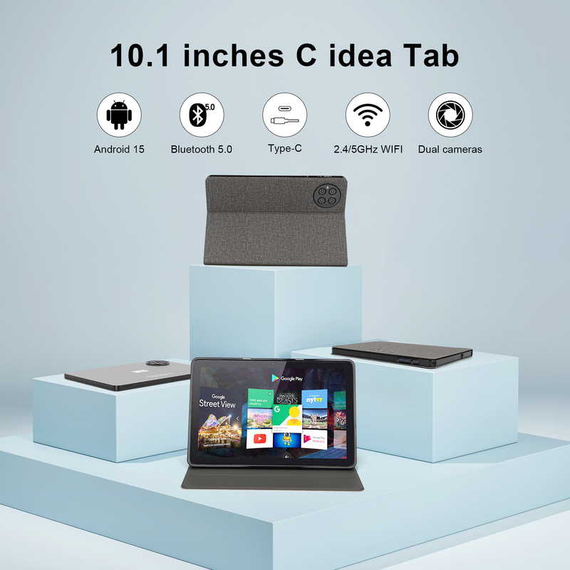 C Idea 10.1 Inch Android 15 Tablet 8GB RAM 1TB ROM Mô hình CM8800plus Đen
