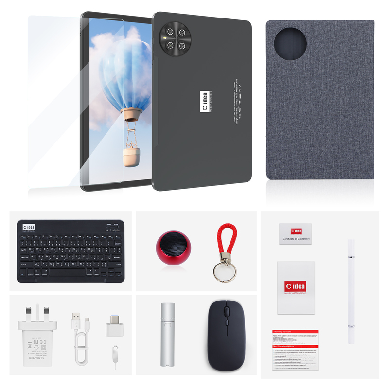 Máy tính bảng C Idea 10.1 inch Android 15 với bàn phím và chuột CM8800plus Xám