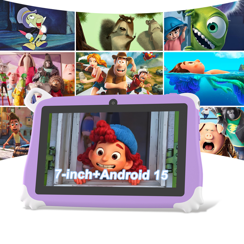 Máy tính bảng Android 15 C Idea cho trẻ em 8+256GB, Máy tính bảng giáo dục Kidspad với Ứng dụng thân thiện CM86 màu tím