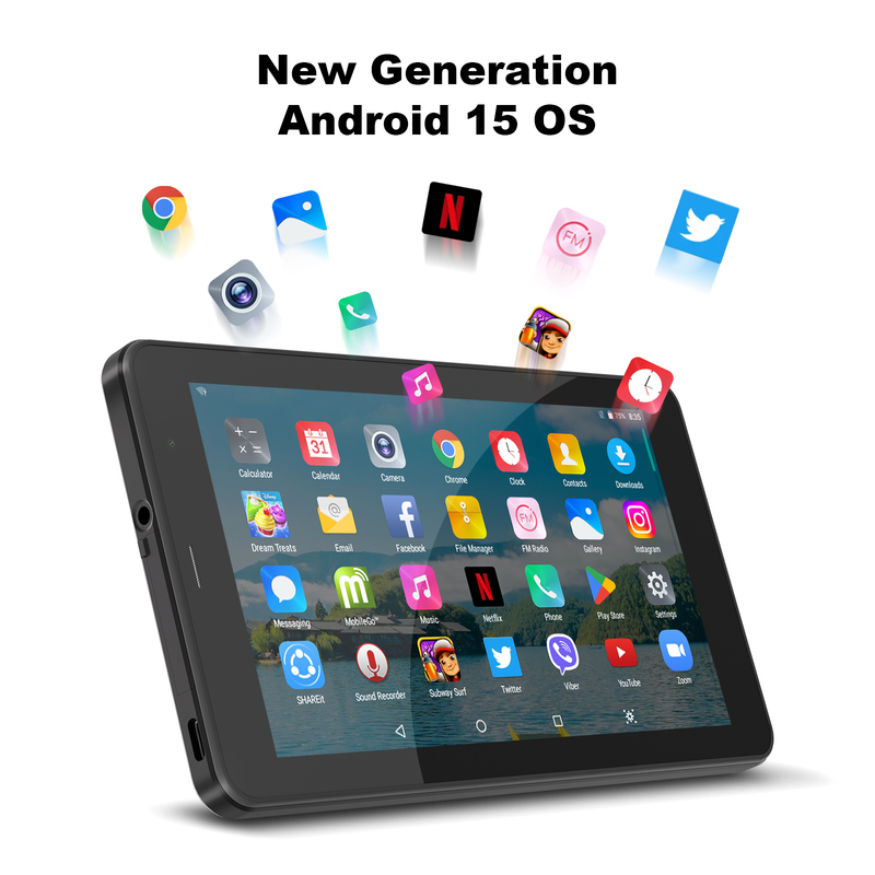 Máy tính bảng C idea 7 inch Wifi kèm ốp, bộ nhớ 8+256GB, bộ xử lý Quad Core, màn hình IPS 600x1024 cảm ứng CM516 màu đen