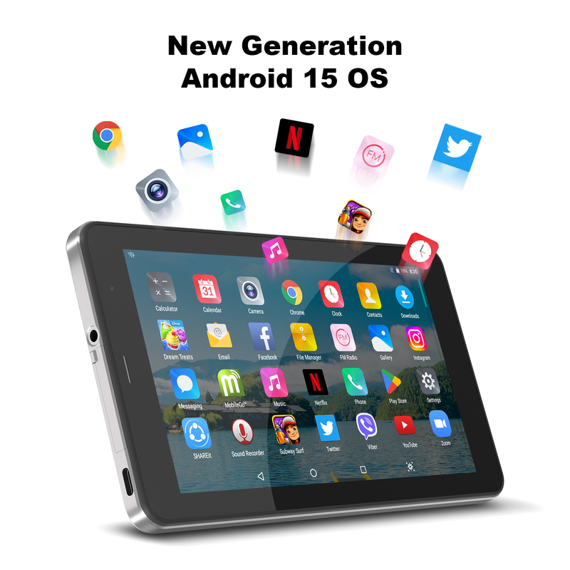 Máy tính bảng C idea 7 inch Wifi kèm ốp, bộ nhớ 8+256GB, bộ xử lý Quad Core, màn hình cảm ứng IPS 600x1024 CM516 màu bạc