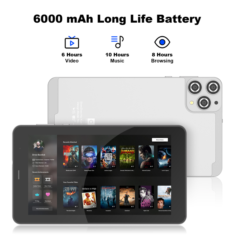 Máy tính bảng C idea 7 inch Wifi kèm ốp, bộ nhớ 8+256GB, bộ xử lý Quad Core, màn hình cảm ứng IPS 600x1024 CM516 màu bạc