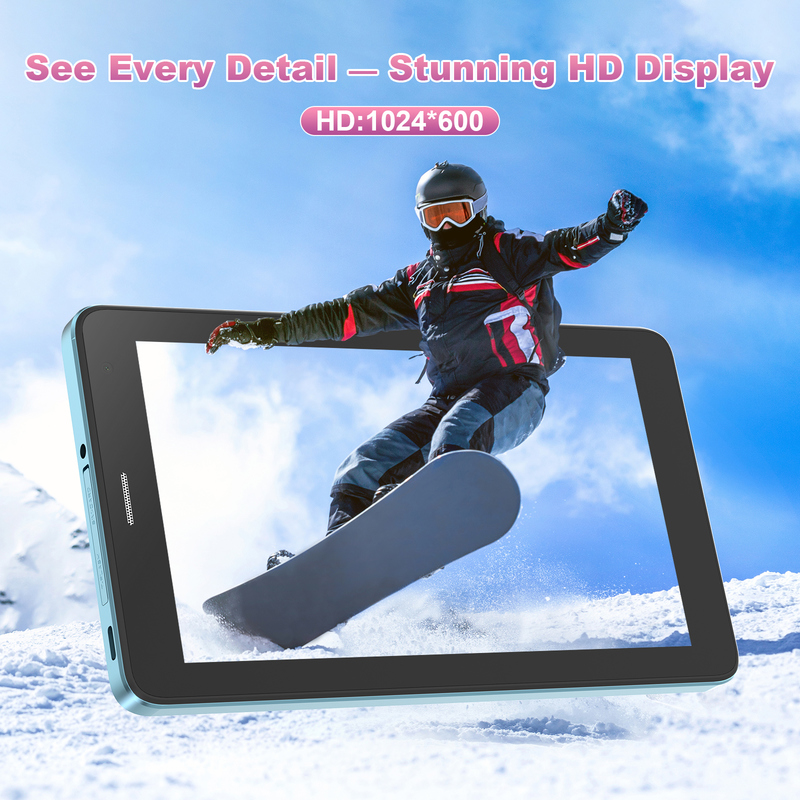 Máy tính bảng C idea 7 inch Wifi kèm ốp, bộ nhớ 8+256GB, bộ xử lý lõi tứ, màn hình cảm ứng IPS 600x102e4 CM517 màu xanh lam