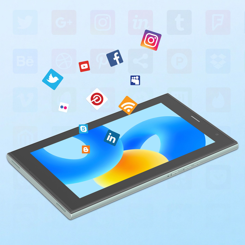 C ý tưởng máy tính bảng Wifi 7 inch với vỏ 8+256GB lưu trữ Quad Core Processor 600x1024 IPS màn hình cảm ứng CM524 màu xanh lá cây