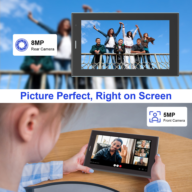 Máy tính bảng C idea 7 inch Wifi kèm ốp, bộ nhớ 8+256GB, bộ xử lý lõi tứ, màn hình IPS cảm ứng 600x1024 CM524 màu xanh lam