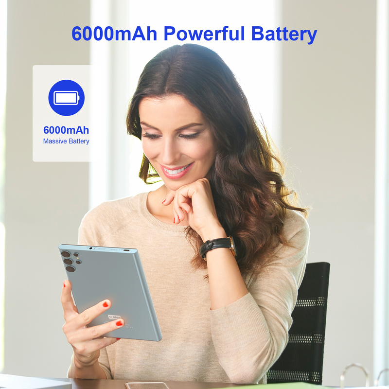 Máy tính bảng C idea 7 inch Wifi kèm ốp, bộ nhớ 8+256GB, bộ xử lý lõi tứ, màn hình IPS cảm ứng 600x1024 CM524 màu xanh lam