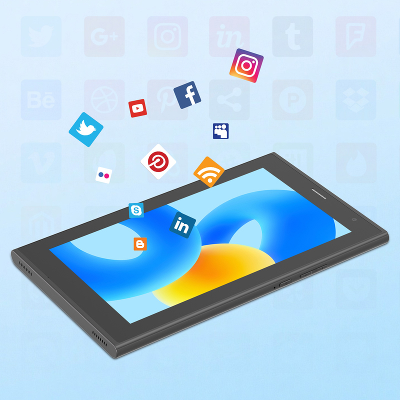 C ý tưởng máy tính bảng Wifi 7 inch với vỏ 8+256GB lưu trữ Quad Core Processor 600x1024 IPS màn hình cảm ứng CM524 màu đen