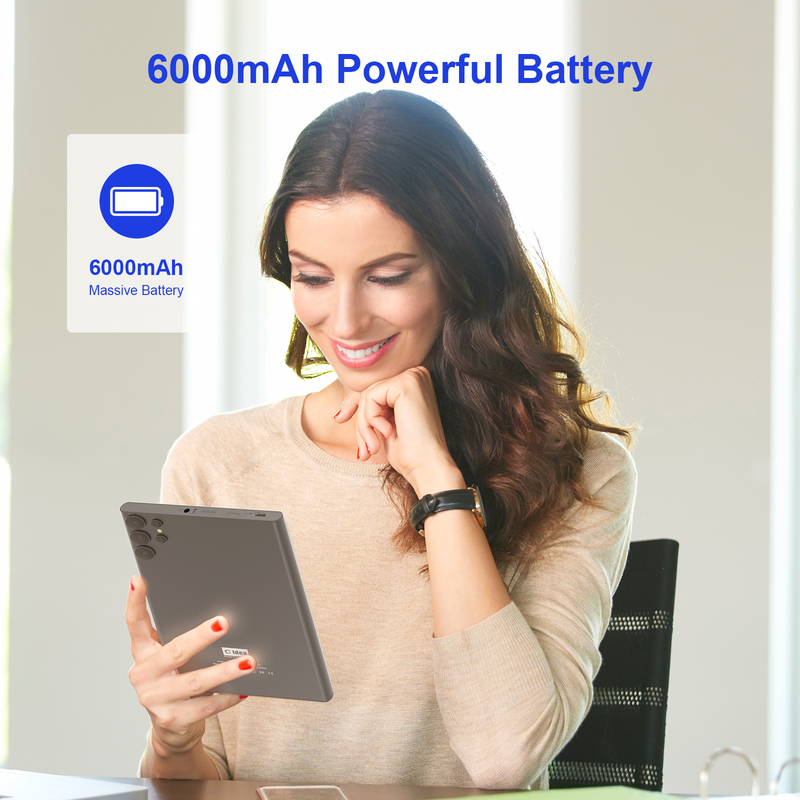 C ý tưởng Máy tính bảng Wifi 7 inch với vỏ 8+256GB Bộ nhớ Quad Core Processor 600x1024 IPS màn hình cảm ứng CM524 màu xám