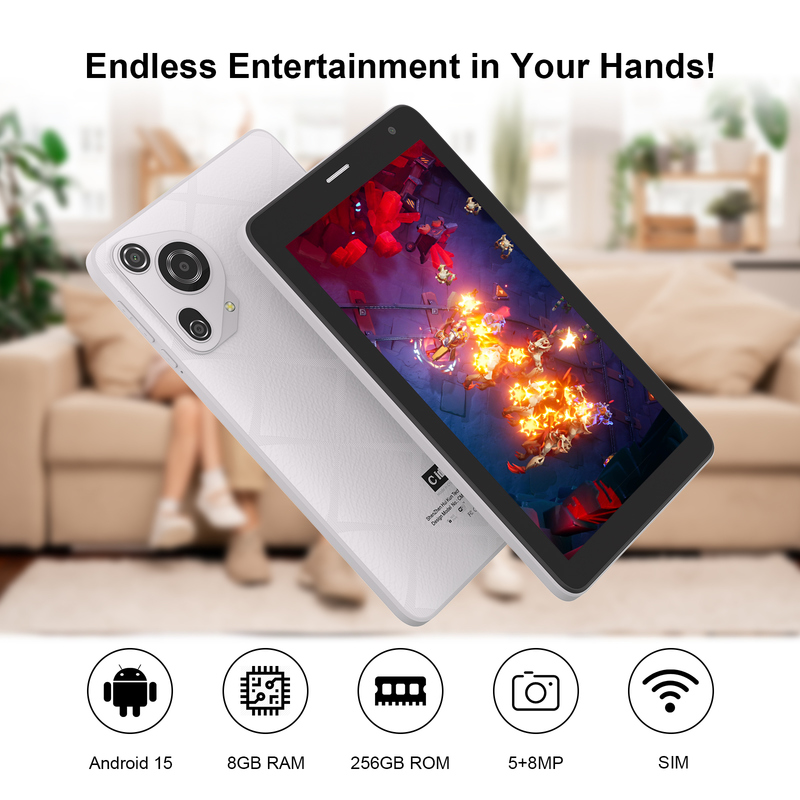 Máy tính bảng C idea 7 inch Wifi kèm ốp, bộ nhớ 8+256GB, bộ xử lý Quad Core, màn hình IPS cảm ứng 600x1024 CM528 trắng