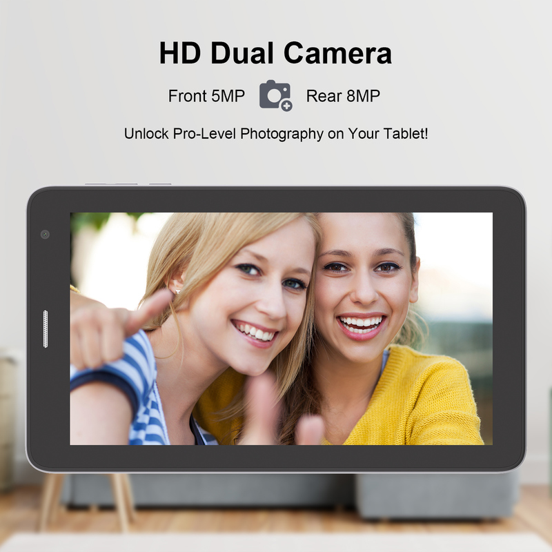 Máy tính bảng C idea 7 inch Wifi kèm ốp, bộ nhớ 8+256GB, bộ xử lý Quad Core, màn hình IPS cảm ứng 600x1024 CM528 Xám