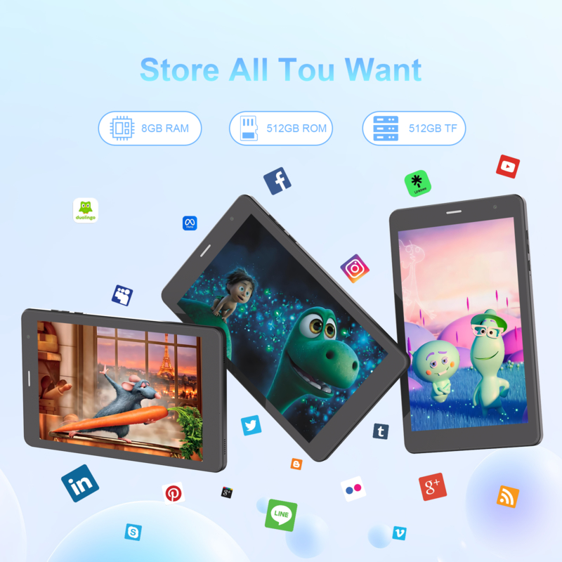 C ý tưởng 8 inch Wifi Tablet với 8 + 512GB Storage Quad Core Processor 800x1280 IPS màn hình cảm ứng CM817 Pro