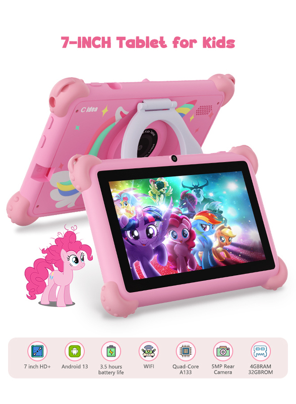 C Idea 7 Inch Android 14 Tablet thông minh giáo dục cho sinh viên CM88 màu hồng