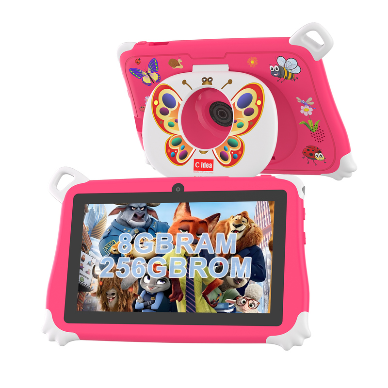 Máy tính bảng C Idea Android 15 cho trẻ em 8+256GB, Máy tính bảng giáo dục Kidspad với Ứng dụng thân thiện CM86 màu hồng