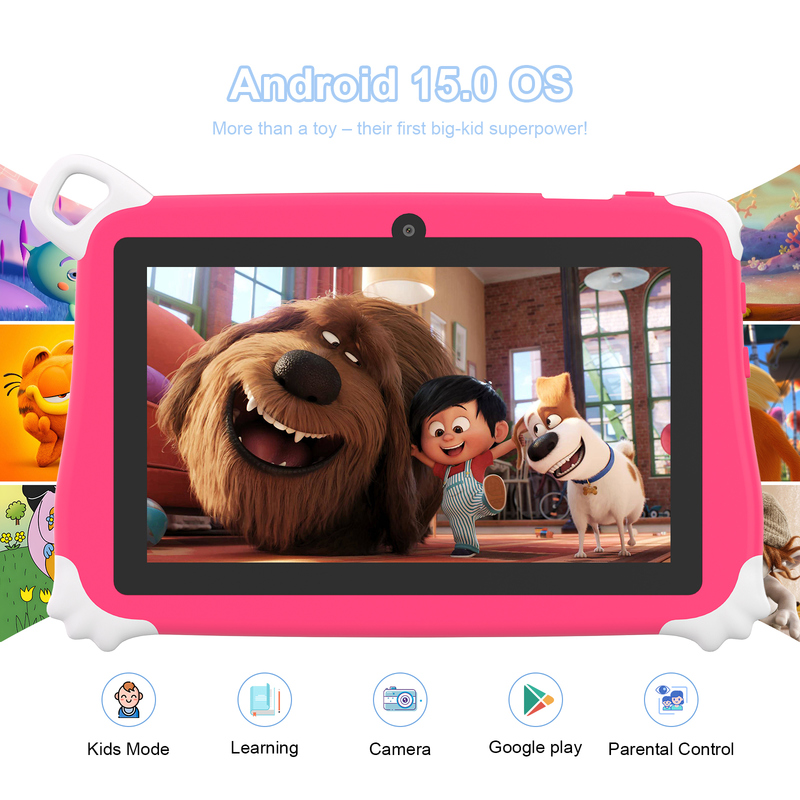 Máy tính bảng C Idea Android 15 cho trẻ em 8+256GB, Máy tính bảng giáo dục Kidspad với Ứng dụng thân thiện CM86 màu hồng