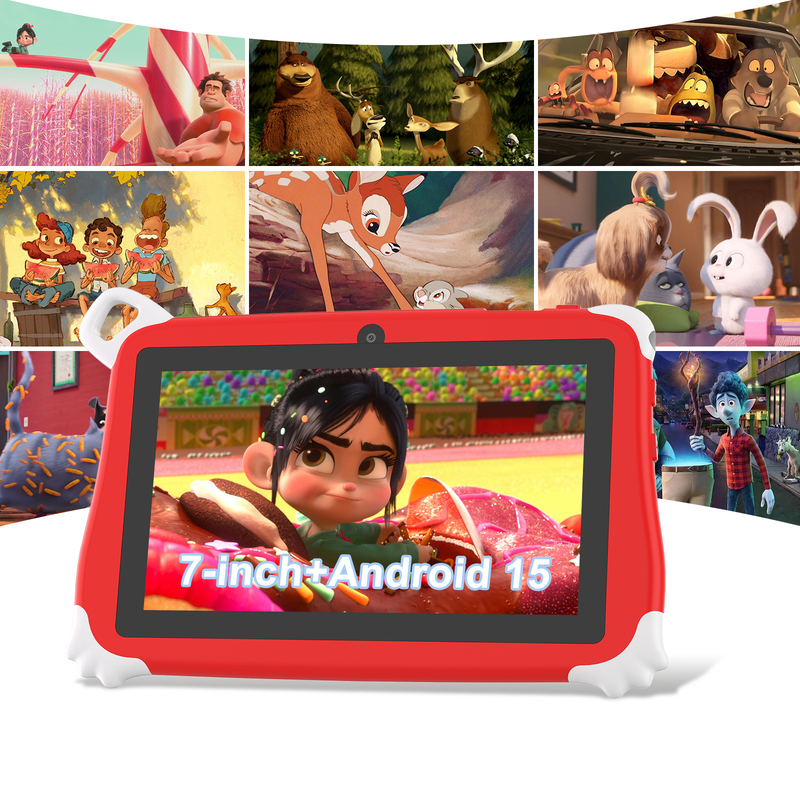 Máy tính bảng C Idea Android 15 cho trẻ em 8+256GB, Máy tính bảng giáo dục Kidspad với Ứng dụng thân thiện CM86 màu đỏ