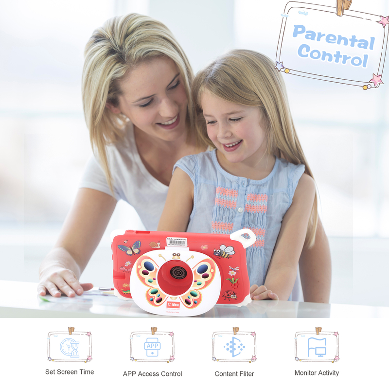 Máy tính bảng C Idea Android 15 cho trẻ em 8+256GB, Máy tính bảng giáo dục Kidspad với Ứng dụng thân thiện CM86 màu đỏ