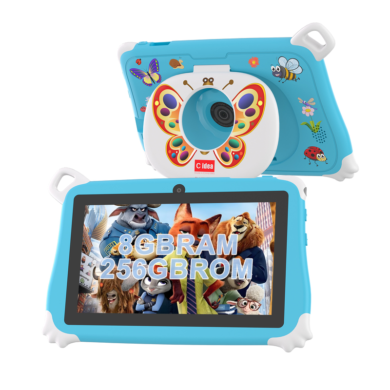 Máy tính bảng C Idea Android 15 cho trẻ em 8+256GB, Máy tính bảng giáo dục Kidspad với Ứng dụng thân thiện CM86 màu xanh lam