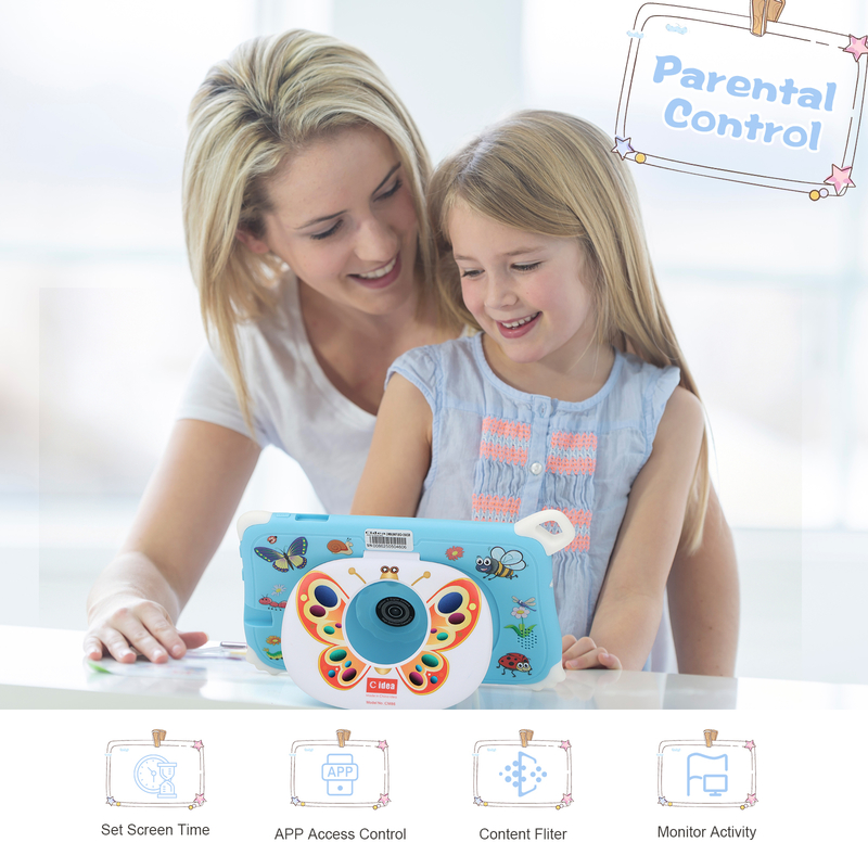 Máy tính bảng C Idea Android 15 cho trẻ em 8+256GB, Máy tính bảng giáo dục Kidspad với Ứng dụng thân thiện CM86 màu xanh lam