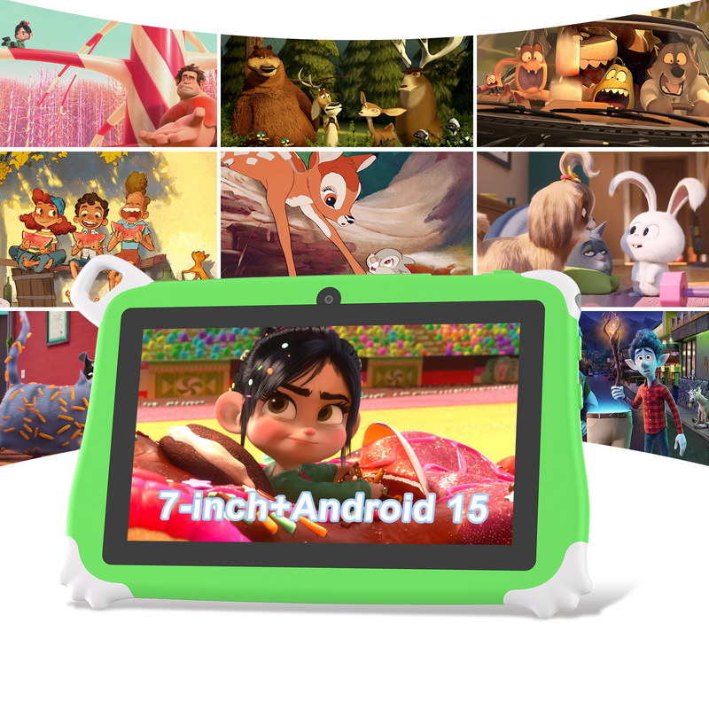 Máy tính bảng Android 15 C Idea cho trẻ em 8+256GB, Máy tính bảng giáo dục Kidspad với Ứng dụng thân thiện CM86 màu xanh lá