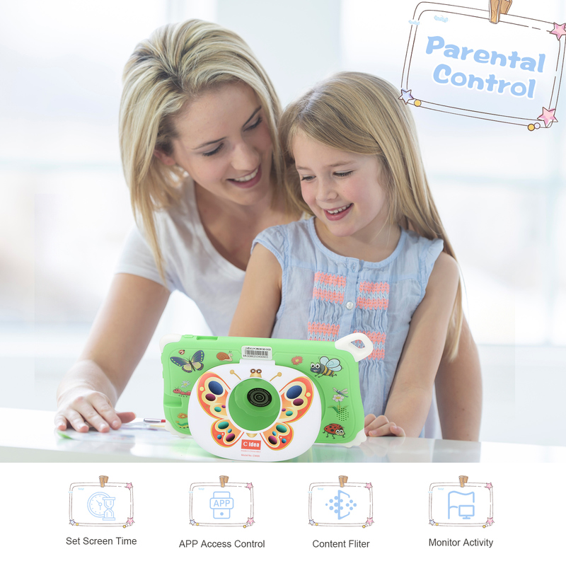 Máy tính bảng Android 15 C Idea cho trẻ em 8+256GB, Máy tính bảng giáo dục Kidspad với Ứng dụng thân thiện CM86 màu xanh lá