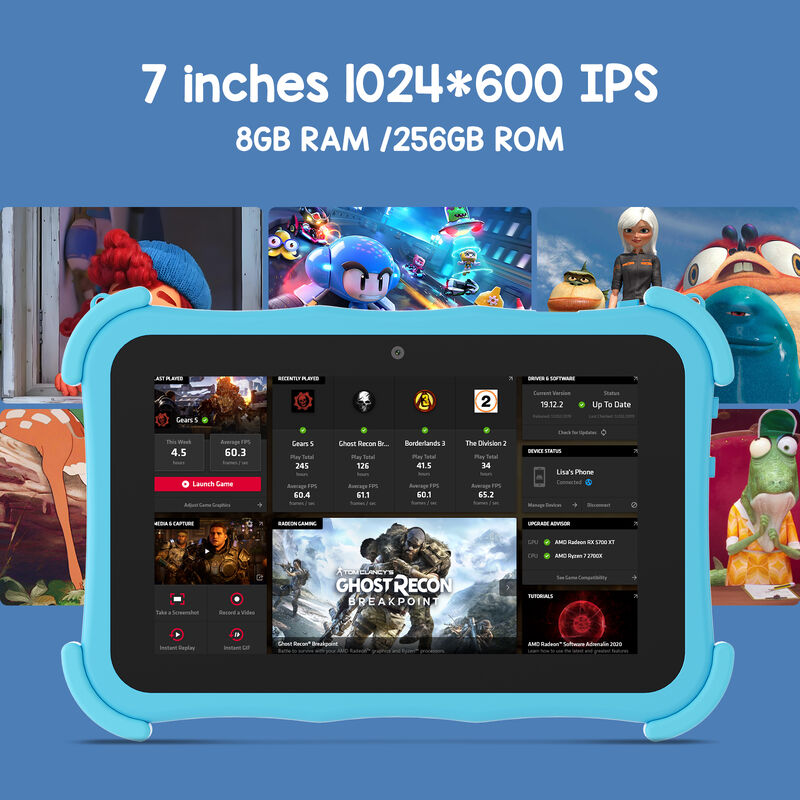 C ý tưởng thanh thiếu niên 7 Inch Tablet Android 16 với khe cắm thẻ tf, WiFi, 8GB + 256GB, 1024 * 600 CM89