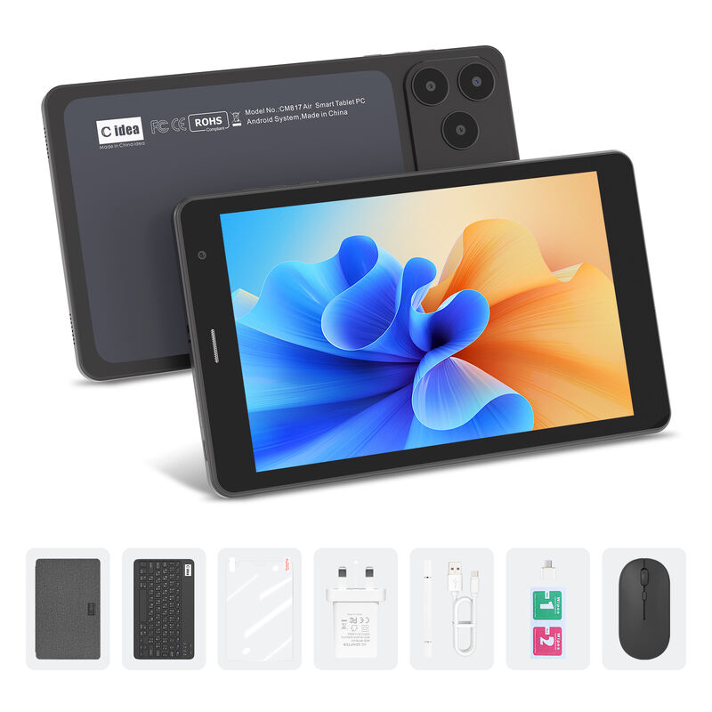 C idea 7 inch Wifi Tablet with Case 8+256GB Storage Quad Core Processor 600x1024 IPS Touchscreen CM517 air