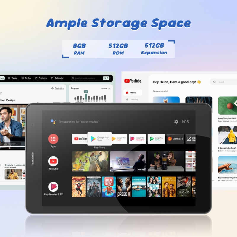 C ý tưởng máy tính bảng Wifi 7 inch với vỏ 8+256GB lưu trữ Quad Core Processor 600x1024 IPS màn hình cảm ứng CM517 không khí