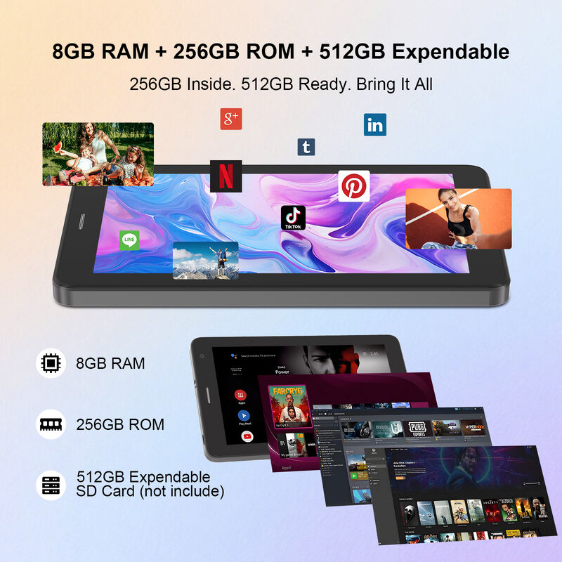 C ý tưởng 7 Inch Android Smart Tablet 8+256GB 8*CortexTm-A53 WiFi Tablet HD Touch Screen CM517 không khí