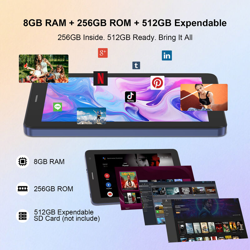 C ý tưởng 7 Inch Android Smart Tablet 8+256GB 8*CortexTm-A53 WiFi Tablet HD Touch Screen CM517 không khí