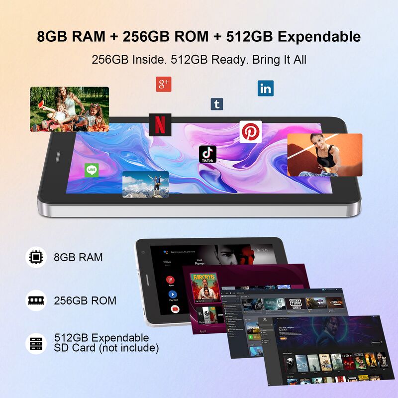 C ý tưởng 7 Inch Android Smart Tablet 8+256GB 8*CortexTm-A53 WiFi Tablet HD Touch Screen CM517 không khí