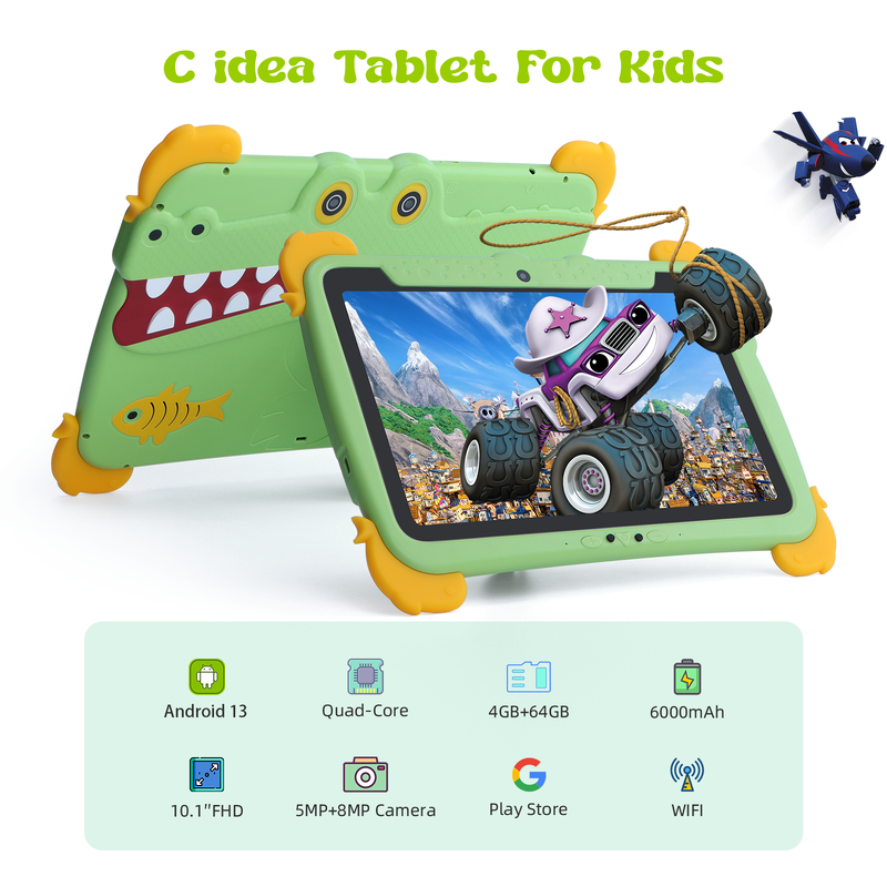 C Idea 10,1 inch Android Tablet 4GB RAM 64GB ROM Tablet Kidspad P1100
