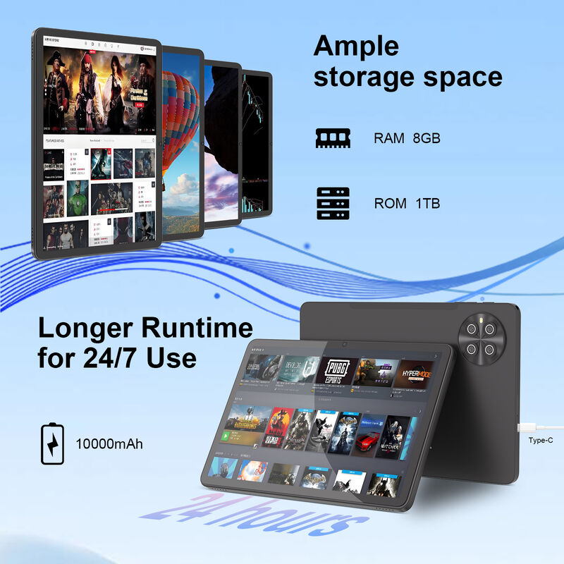 C ý tưởng Factor CM8800 Plus 10,1 Inch HD Screen Hệ thống Android 8GB + 1TBB Cung lượng lớn Người lớn Máy tính bảng với bàn phím chuột