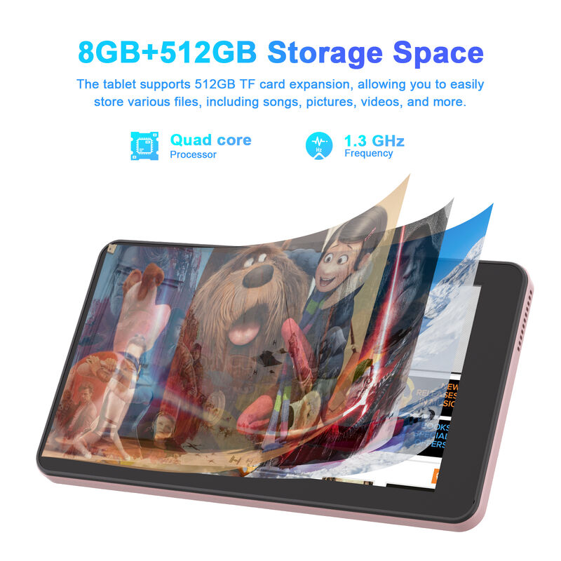 C Idea 7 Inch Business Tablet PC Android 13 8GB RAM 512GB ROM Wi-Fi Camera kép Màn hình điện dung CM518 Pro (Hồng)