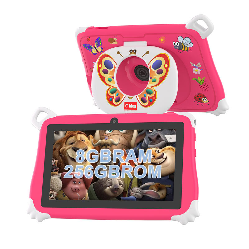 C Idea New Kids Tablet PC 7 Inch 8GB RAM 256GB ROM Android 16 Wi-Fi Drop Resistant Sử dụng giáo dục (CM86-Pink)