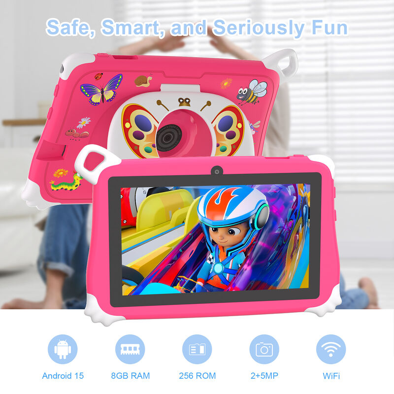 C Idea New Kids Tablet PC 7 Inch 8GB RAM 256GB ROM Android 16 Wi-Fi Drop Resistant Sử dụng giáo dục (CM86-Pink)
