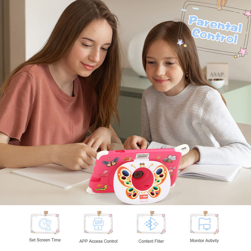 C Idea New Kids Tablet PC 7 Inch 8GB RAM 256GB ROM Android 16 Wi-Fi Drop Resistant Sử dụng giáo dục (CM86-Pink)