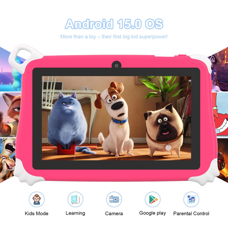 C Idea New Kids Tablet PC 7 Inch 8GB RAM 256GB ROM Android 16 Wi-Fi Drop Resistant Sử dụng giáo dục (CM86-Pink)