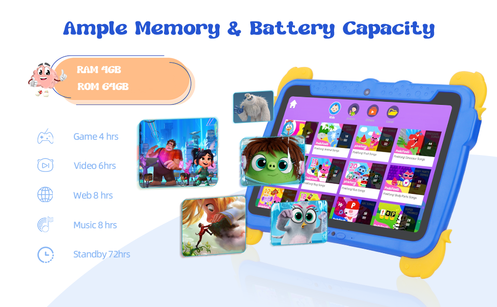 C ý tưởng 10,1 inch Kids Tablet PC With Case Eye Protection ips HD Screen Pre-Install IWAWA P1150