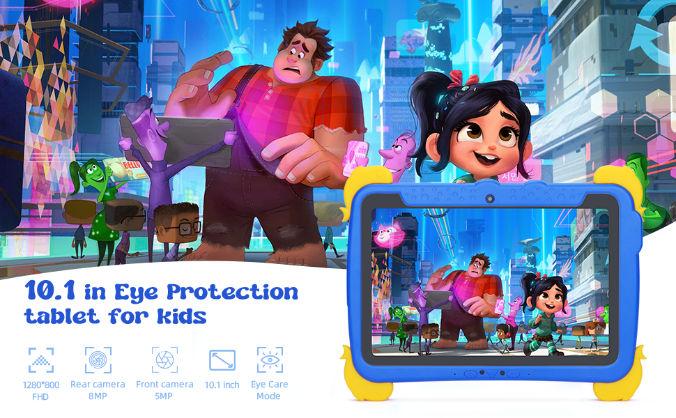 C ý tưởng 10,1 inch Kids Tablet PC With Case Eye Protection ips HD Screen Pre-Install IWAWA P1150